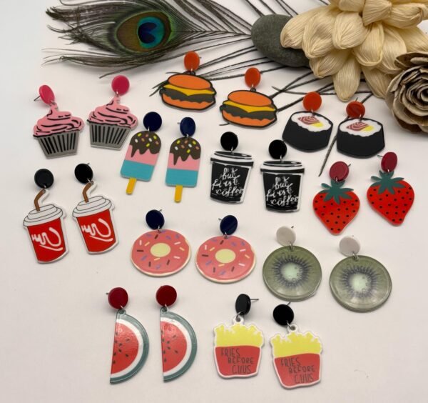 Set of 2 pair mix colour funky western Earring