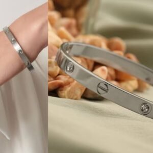 Anti tarnish silver cartier bangle