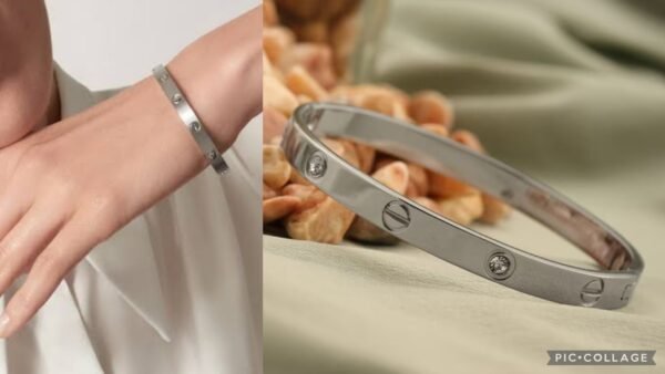 Anti tarnish silver cartier bangle