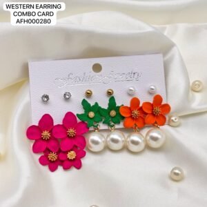 Set of 2 card mix colour western Earring card