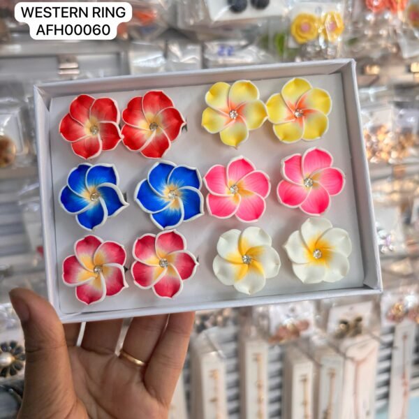 Set of 2 pc mix colour Adjustable Western Ring