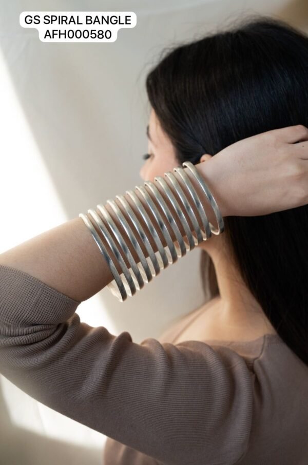 Premium German silver spiral bangle