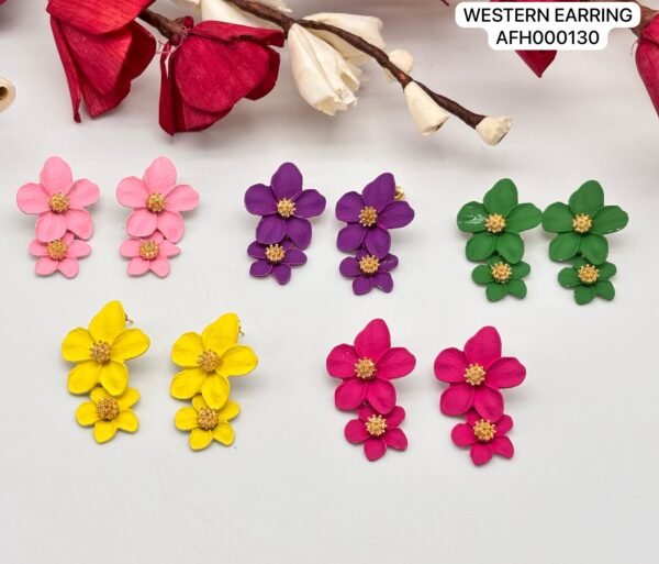 Set of 2 pc mix colour daily wear western Earring - Image 2