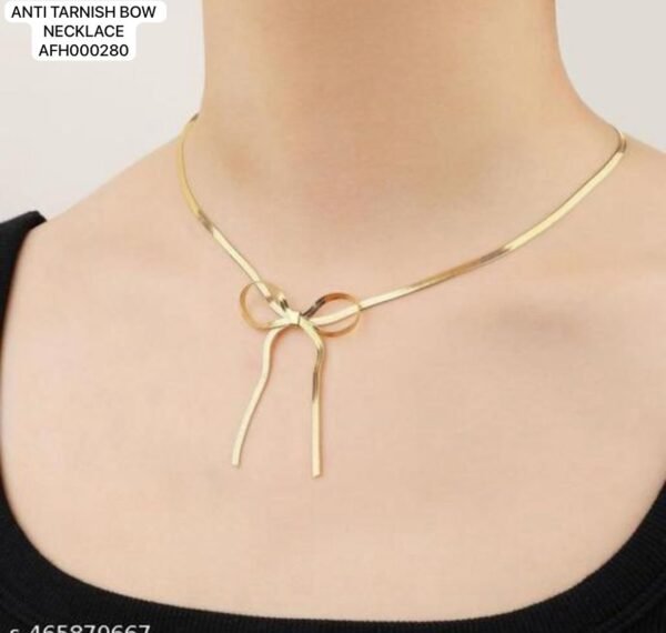 Anti Tarnish Bow Chain Necklace