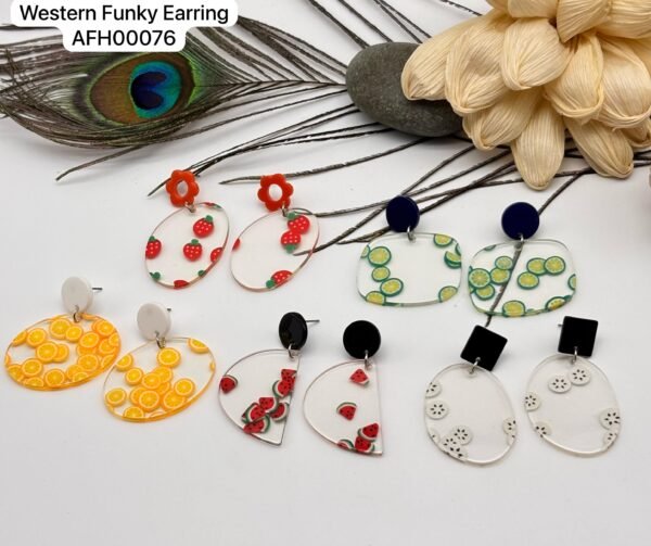 Set of 2 pair mix design Funky Earring
