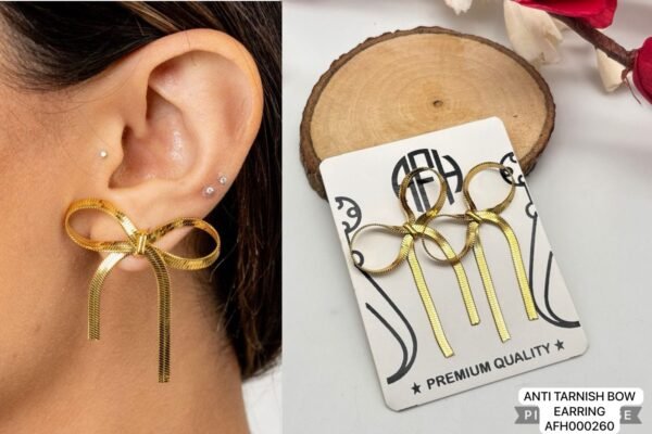 Anti Tarnish Bow Earring