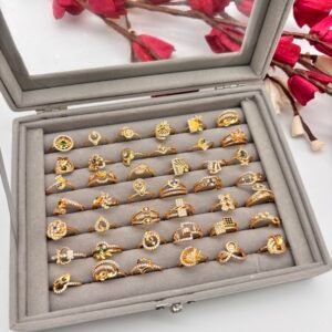 Anti Tarnish Adjustable Ring(set of 2 pc