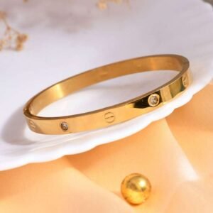 Anti tarnish cartier golden bangle