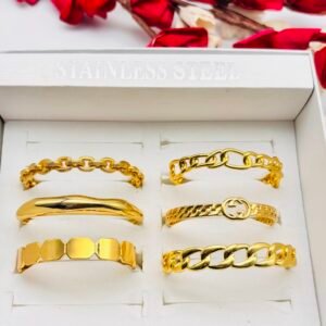 Set of 2 pc mix design half cut anti tarnish bangle