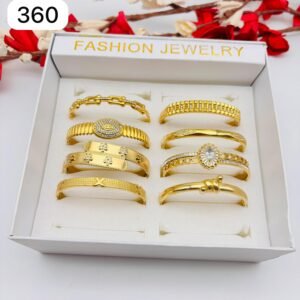 Set of 2 pc mix design anti tarnish bangle
