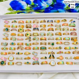 Set of 5 pc mix design Anti Tarnish adjustable ring