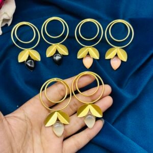 Brass Earring( Mix Colour 1 pair)