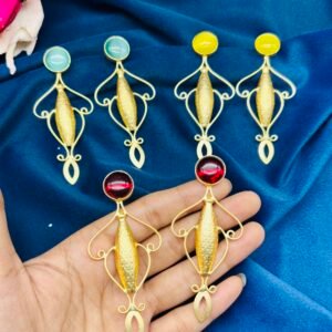 Brass Earring( Mix Colour 1 pair)