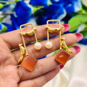 Brass Earring( Mix Colour 1 pair)