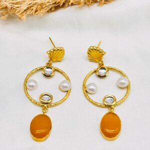Brass Earring (Mix colour 1 pair)