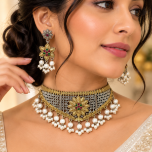 Premium Replica Dual Tone Choker Set